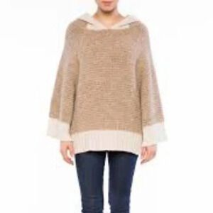 𝅺See By Chloe Hooded Poncho Sweater Wool Alpaca Blend L